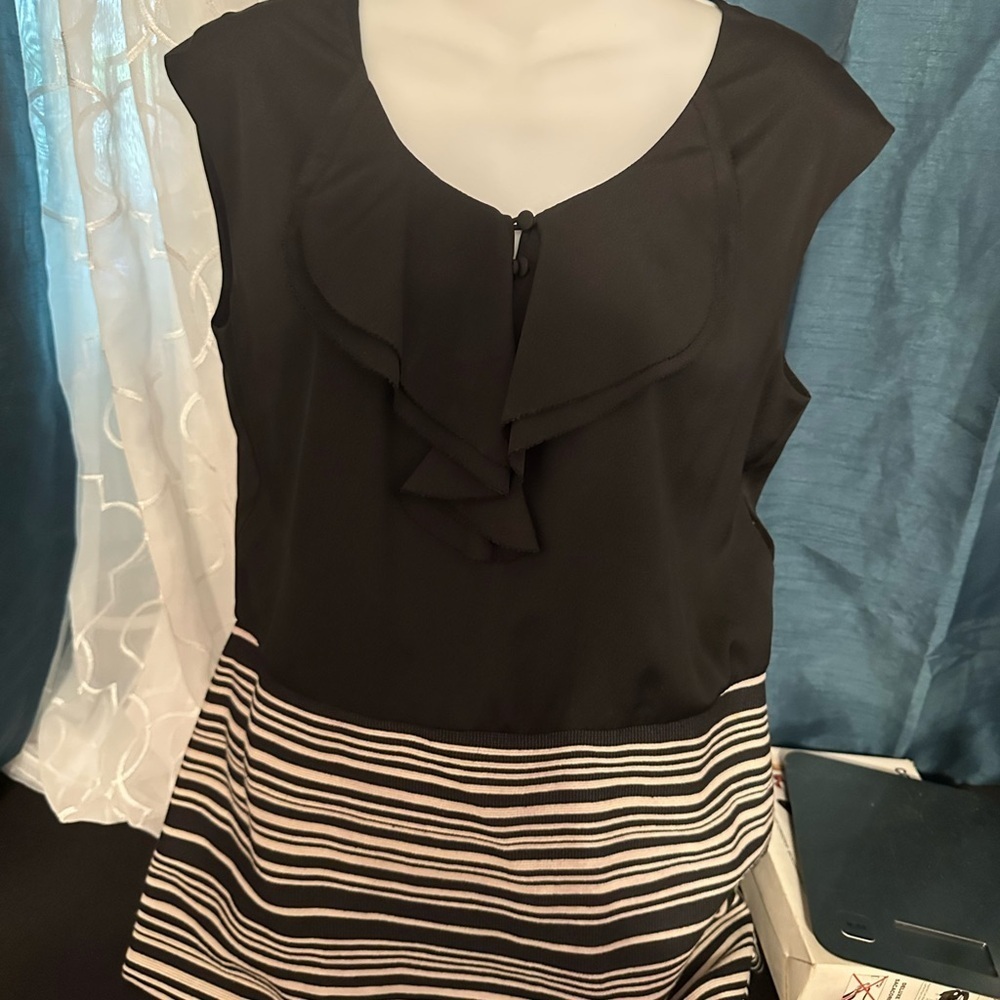LOFT Black and White Dress
